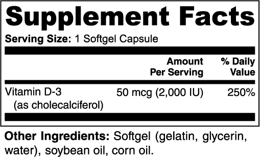 Vitamin D3 2,000 IU